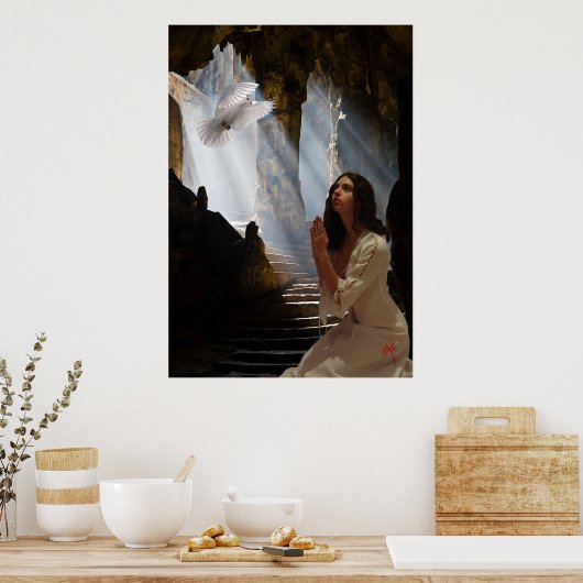 met onderliggende tekenafdrukken poster (Keuken)