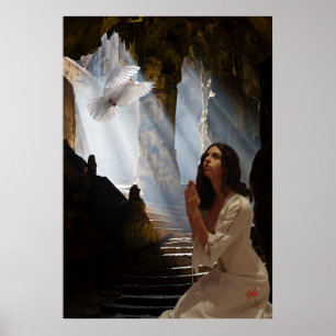 met onderliggende tekenafdrukken poster