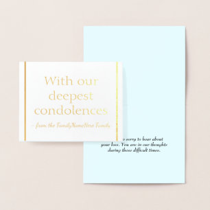 "Met ons diepste medeleven" Sympathy Card Folie Kaarten