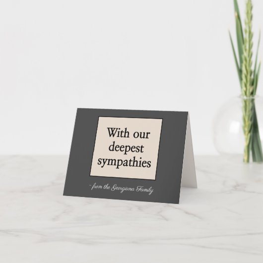"Met ons diepste medeleven" Sympathy Card Kaart (Voorkant)