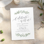 Met ons vieren! Eenvoudig Rustic Greenery Wedding Kaart<br><div class="desc">De Greenery-uitnodiging bevatte moderne "vier met ons!" kalligrafie en een stijlvol waterverf foliage ontwerp,  eenvoudig en elegant,  geweldig voor een trouwe bruiloft,  verlofpartij,  vow-vernieuwingspartij of andere feestelijke evenementen. Alle overeenkomende stukken in collectie bekijken</div>