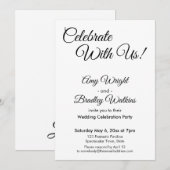 Met ons vieren! Eenvoudige, zwarte en witte ontvan Kaart (Voorkant / Achterkant)