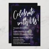 Met ons vieren! Handschrift Grunge Bokeh Kaart (Voorkant / Achterkant)