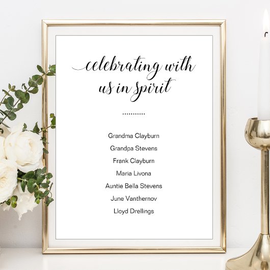 Met ons vieren in de geest met namen Trouwen Poster