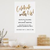 Met ons vieren! Minimale Gold Handwrite-gebeurteni Poster (Keuken)