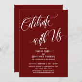 Met ons vieren Uitgebreid script Burgundy Kaart (Voorkant / Achterkant)