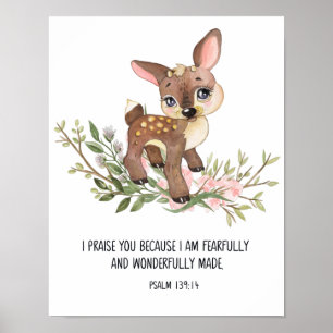 Met ontzag en wonderbaarlijk gemaakt, Psalm 139:14 Poster