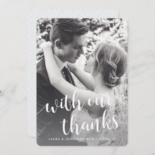 Met onze Bedankt | Foto Dank u w / Terug Bericht (Voorkant / Achterkant)