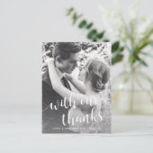 Met onze Bedankt | Weddenfoto Hartelijk dank Briefkaart (Staand voorkant)