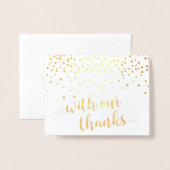 Met onze Bedankt Weduwfoto Gold Foil Hartelijk dan Folie Kaarten (Voorkant met envelop)