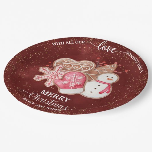 Met onze liefde, koekjeskoekjes, bakkerijen papieren bordje (Gekanteld)