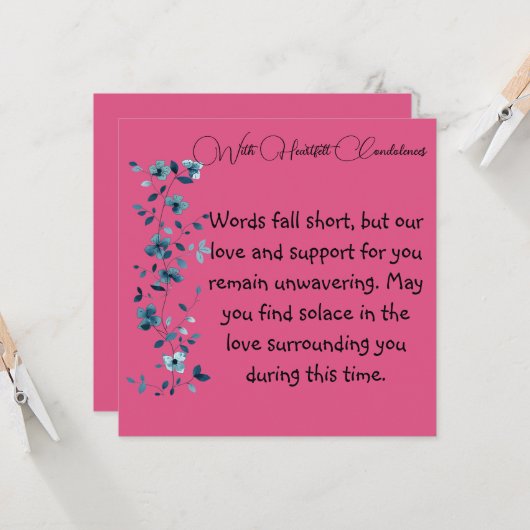 Met oprechte condoleances Kaart (Voorkant / Achterkant in situ)