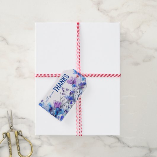 💍Met Oprechte Dank Cornflower Dreamscape Cadeaulabel (Met Touw)