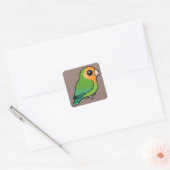 met Oranje vlakken bedekt zangvogel Vierkante Sticker (Envelop)