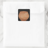 Met overlappende toegepaste schalen versierde pot vierkante sticker (Tas)