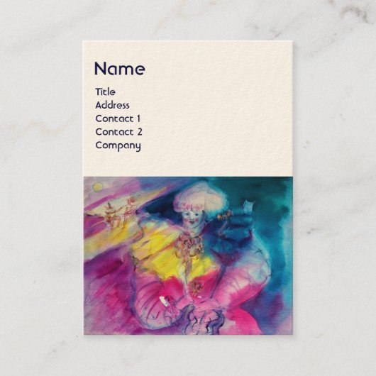 MET OWL- EN VIOLIENMONOGRAM, roze blauw Visitekaartje (Voorkant)