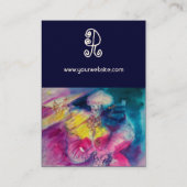 MET OWL- EN VIOLIENMONOGRAM, roze blauw Visitekaartje (Achterkant)