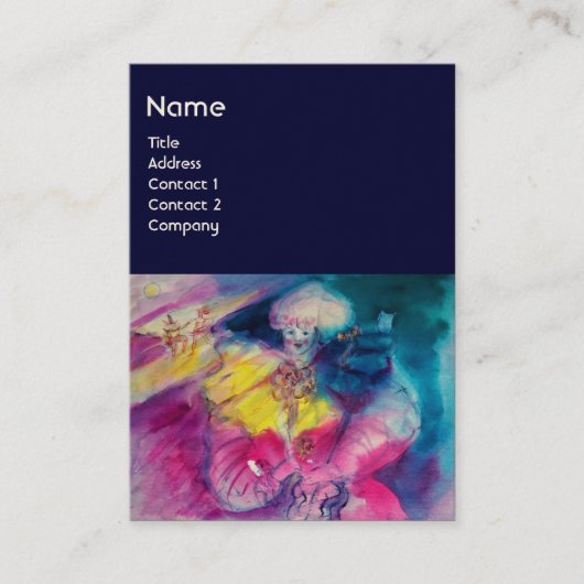 MET OWL- EN VIOLIENMONOGRAM, roze blauw Visitekaartje (Voorkant)