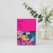 MET OWL- EN VIOLIENMONOGRAM, roze blauw Visitekaartje (Staand voorkant)