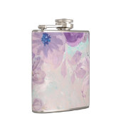 met Paarse bloemen omwikkelde kolf Heupfles (Rechts)