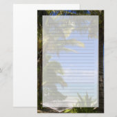 Met palmbomen omzoomd strand Cook Eilanden 2 Briefpapier (Voorkant / Achterkant)