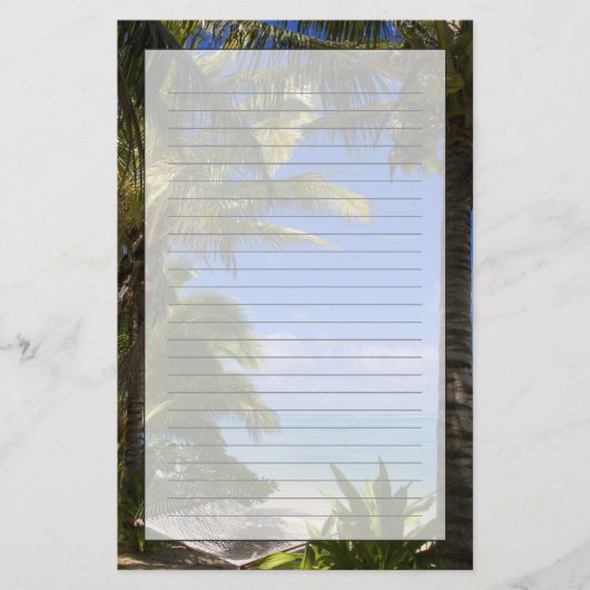 Met palmbomen omzoomd strand Cook Eilanden 2 Briefpapier (Voorkant)