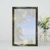 Met palmbomen omzoomd strand Cook Eilanden 2 Briefpapier (Staand voorkant)