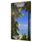 Met palmbomen omzoomd strand Cook Eilanden 2 Klembord (Links)