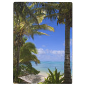 Met palmbomen omzoomd strand Cook Eilanden 2 Klembord (Achterkant)