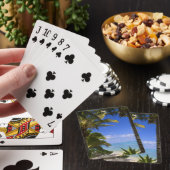 Met palmbomen omzoomd strand Cook Eilanden 2 Speelkaarten (Insitu)