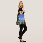 Met palmbomen omzoomd strand Cook Eilanden 2 Tote Bag (Op model)