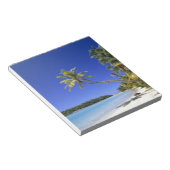 Met palmbomen omzoomd strand Cook Eilanden Notitieblok (Schuin)