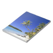 Met palmbomen omzoomd strand Cook Eilanden Notitieblok (Linkerzijde)