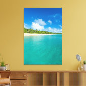 Met palmbomen omzoomd strand, Tonga Canvas Afdruk (Insitu (Woonkamer))