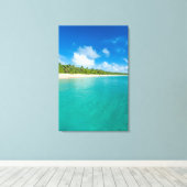 Met palmbomen omzoomd strand, Tonga Canvas Afdruk (Insitu (Houten vloer))