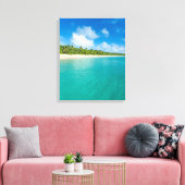 Met palmbomen omzoomd strand, Tonga Canvas Afdruk (Insitu (Woonkamer))