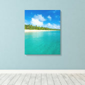 Met palmbomen omzoomd strand, Tonga Canvas Afdruk (Insitu (Houten vloer))