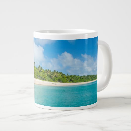 Met palmbomen omzoomd strand, Tonga Grote Koffiekop (Voorkant rechts)