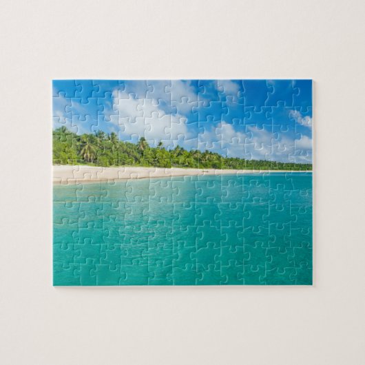 Met palmbomen omzoomd strand, Tonga Legpuzzel (Horizontaal)