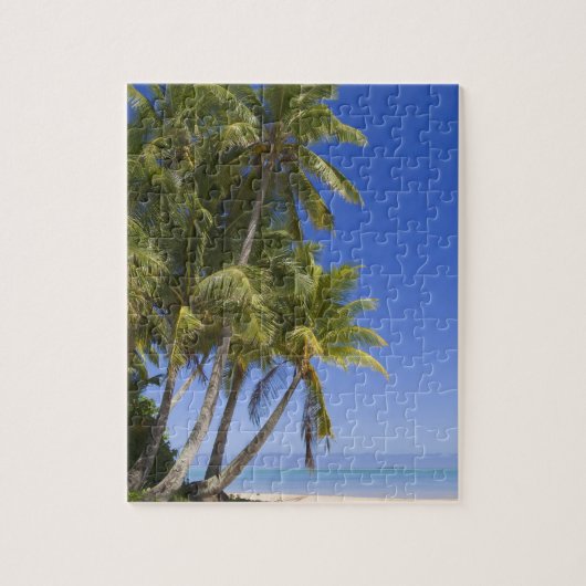 Met palmen omzoomd strand Cook Eilanden 3 Legpuzzel (Verticaal)