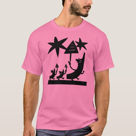 Met paraplu's lopen op een regenachtige dag in mei t-shirt (Voorkant)