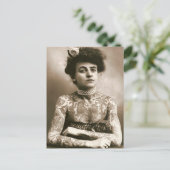 Met parels, Victoriaans Circus-foto Briefkaart (Staand voorkant)