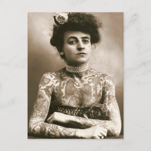 Met parels, Victoriaans Circus-foto Briefkaart