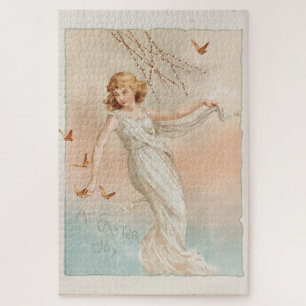 "Met Pasen Blijdschap" - Oude druk, L. Prang & Co. Legpuzzel
