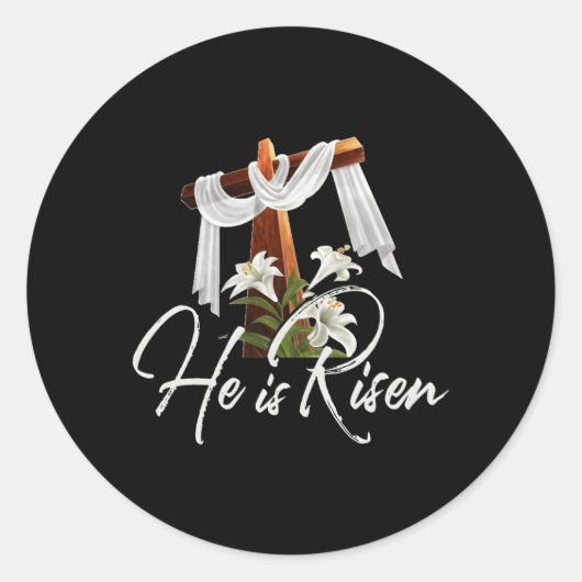 Met Pasen is hij opgestaan voor christenen 4 Ronde Sticker (Voorkant)