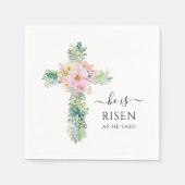 Met Pasen is hij Risen Waterverf Green Cross Servet (Voorkant)