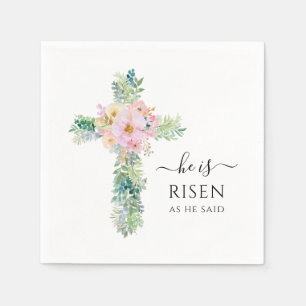 Met Pasen is hij Risen Waterverf Green Cross Servet