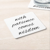 Met Patience Paper Coaster Kartonnen Onderzetters (Schuin)