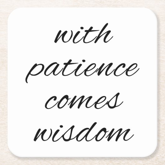 Met Patience Paper Coaster Kartonnen Onderzetters (Voorkant)