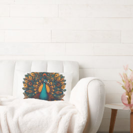 met pauw bedrukt Sierkussen Kussen